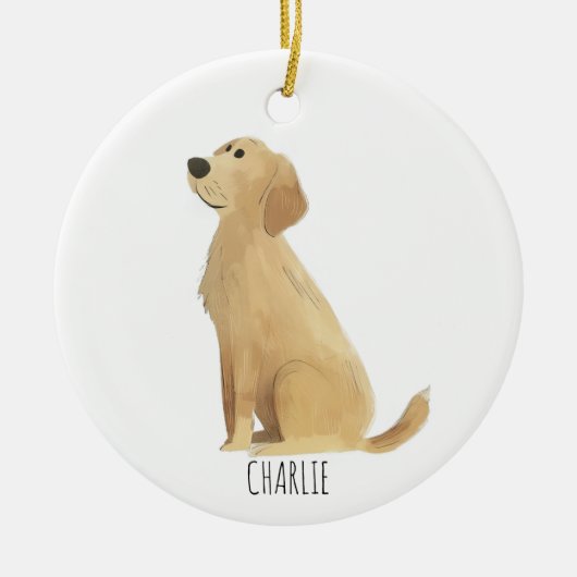 Golden Retriever Dog Keramisch Ornament (Voorkant)