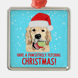 Golden Retriever Dog keramische kerstversiering, Metalen Ornament