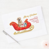 Golden Retriever Dog kersmacht Rechthoekige Sticker (Envelop)