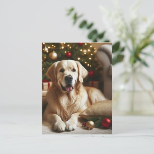 Golden Retriever Dog kerst Briefkaart (Staand voorkant)