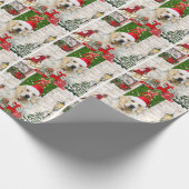 Golden Retriever Dog kerst Cadeaupapier (Hoek)