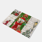 Golden Retriever Dog kerst Deurmat (Schuin)