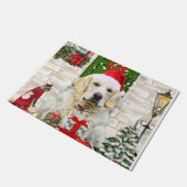 Golden Retriever Dog kerst Deurmat (Schuin)