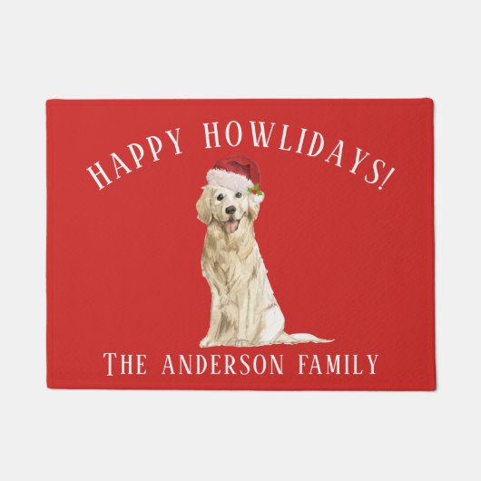 Golden Retriever Dog kerst Deurmat (Voorkant)