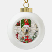 Golden Retriever Dog kerst Keramische Bal Ornament (Voorkant)