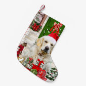 Golden Retriever Dog kerst Kleine Kerstsok (Voorkant (Hangend))