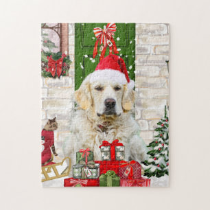 Golden Retriever Dog kerst Legpuzzel