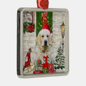 Golden Retriever Dog kerst Metalen Ornament (Rechts)