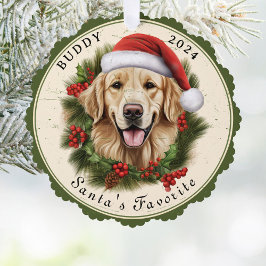 Golden Retriever Dog kerst Ornament Kaart