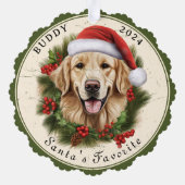 Golden Retriever Dog kerst Ornament Kaart (Achterkant)