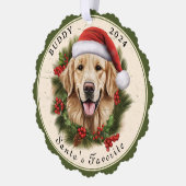 Golden Retriever Dog kerst Ornament Kaart (Links)
