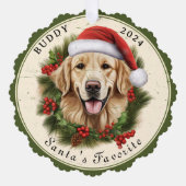 Golden Retriever Dog kerst Ornament Kaart (Voorkant)