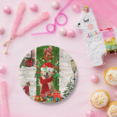 Golden Retriever Dog kerst Papieren Bordje (Feest)