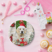 Golden Retriever Dog kerst Papieren Bordje (Feest)