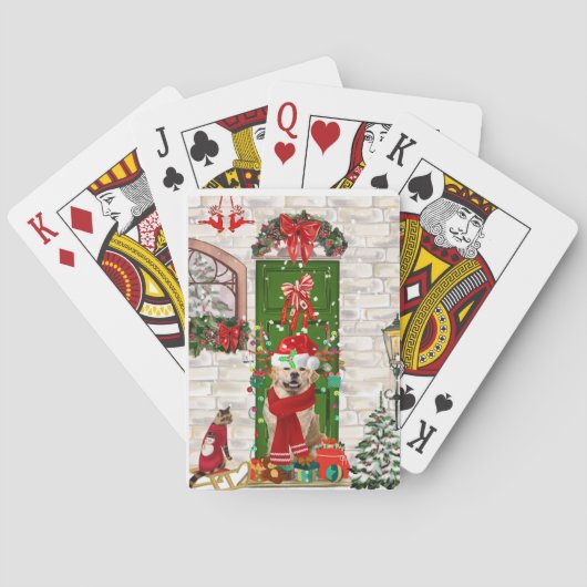 Golden Retriever Dog kerst Pokerkaarten (Achterkant)
