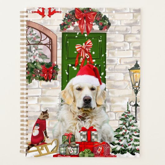 Golden Retriever Dog kerstcadeau Planner (Voorkant)