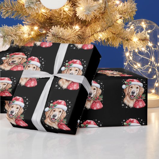 Golden Retriever Dog kerstfeest Cadeaupapier (Feestdagen)