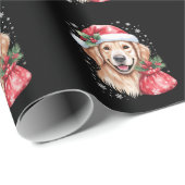 Golden Retriever Dog kerstfeest Cadeaupapier (Rol Hoek)