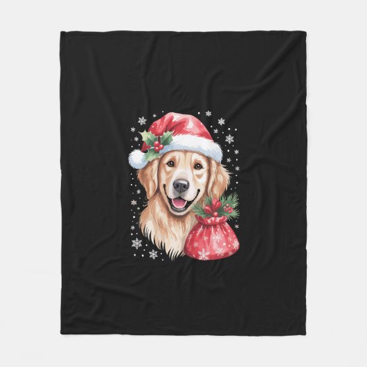 Golden Retriever Dog kerstfeest Fleece Deken (Voorkant)
