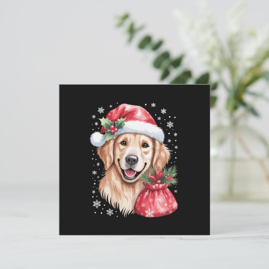 Golden Retriever Dog kerstfeest Kaart (Staand voorkant)