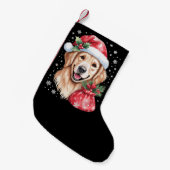 Golden Retriever Dog kerstfeest Kleine Kerstsok (Voorkant (Hangend))