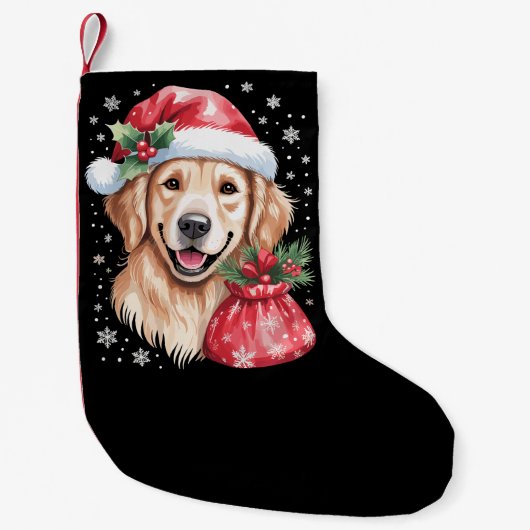 Golden Retriever Dog kerstfeest Kleine Kerstsok (Voorkant)