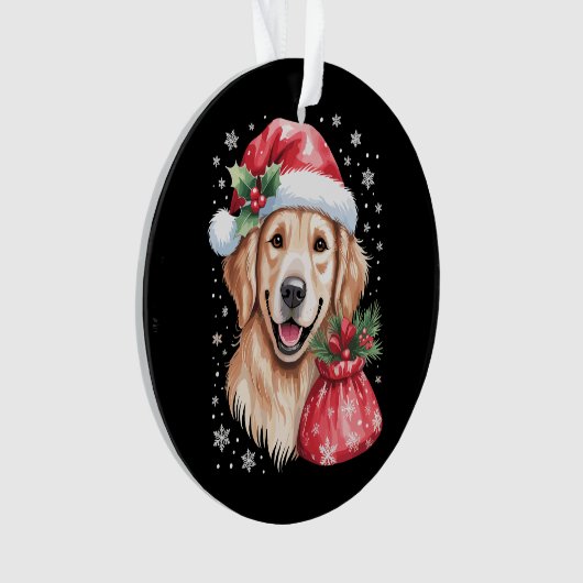 Golden Retriever Dog kerstfeest Ornament (voorkant)
