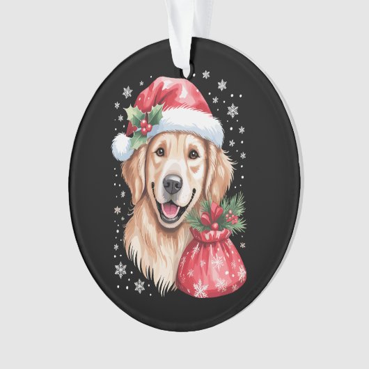 Golden Retriever Dog kerstfeest Ornament (voorkant)