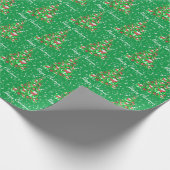 Golden Retriever Dog Kerstmis Holiday Green Cadeaupapier (Hoek)