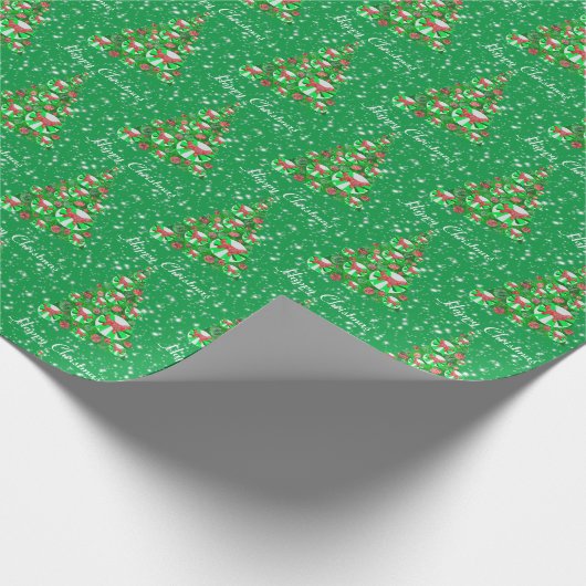 Golden Retriever Dog Kerstmis Holiday Green Cadeaupapier (Hoek)