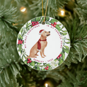 Golden Retriever Dog Kerstmis Mistletoe Holiday Keramisch Ornament