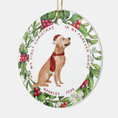 Golden Retriever Dog Kerstmis Mistletoe Holiday Keramisch Ornament (Links)