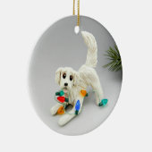 Golden Retriever Dog-kerstversiering Keramisch Ornament (Rechts)