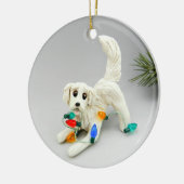 Golden Retriever Dog-kerstversiering Keramisch Ornament (Links)