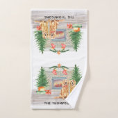 Golden Retriever Dog-kerstvirustscène Bad Handdoek (Handdoek)