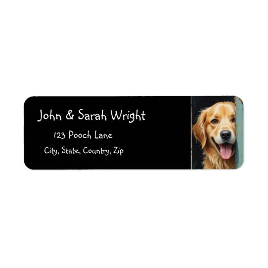 Golden Retriever Dog-label Etiket (Voorkant)