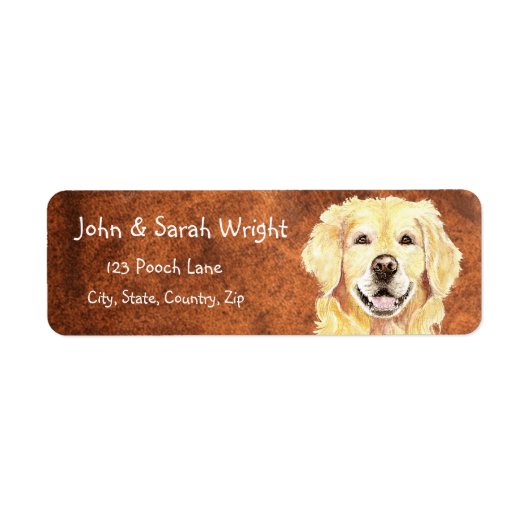 Golden Retriever Dog-label Etiket (Voorkant)