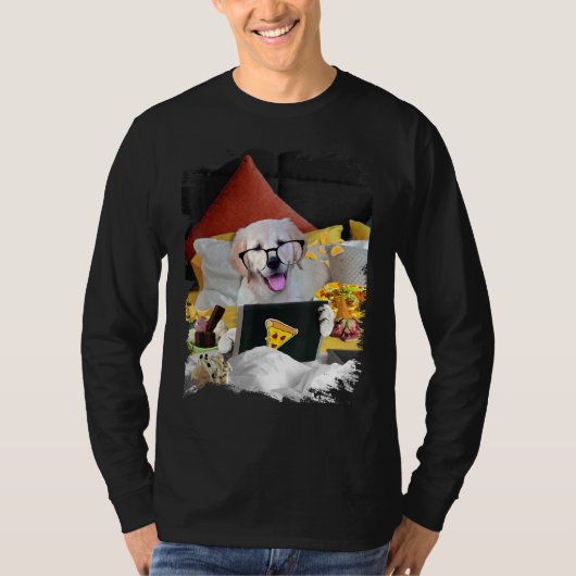 Golden Retriever Dog-laptop Ice Cream Nachos G T-shirt (Voorkant)