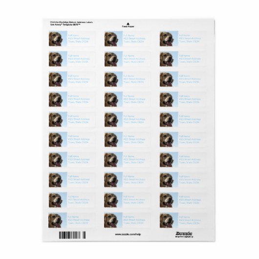 Golden Retriever Dog Mailing Label (Full Sheet)