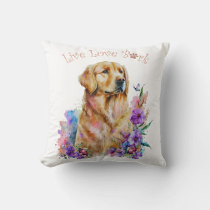 Golden Retriever Dog Mam Floral Kussen