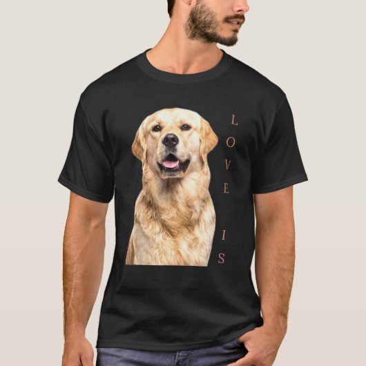 Golden Retriever Dog mam papa Love Puppy T-shirt C (Voorkant)