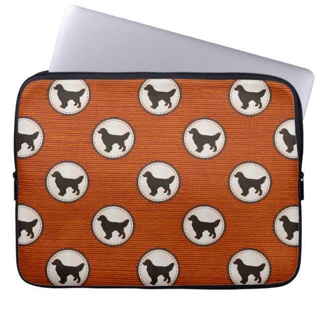Golden Retriever Dog Medallion Emblem Pattern Laptop Sleeve (Voorkant)