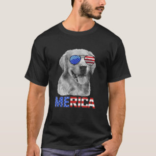 Golden Retriever Dog Merica, 4 juli patriottisch a T-shirt