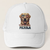 golden retriever Dog Merica 4 juli Trucker Pet (Voorkant)