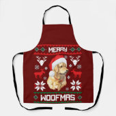 Golden Retriever Dog Merry Woofmas kerstSweat Schort (Voorkant)