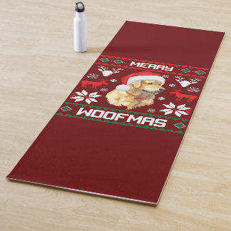 Golden Retriever Dog Merry Woofmas kerstSweat Yogamat