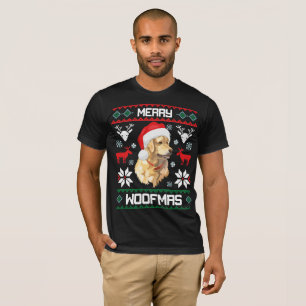 Golden Retriever Dog Merry Woofmas Shirt op kerstm