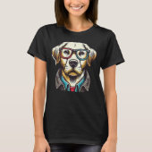 Golden Retriever Dog met bril Pop Art Style T-shirt (Voorkant)