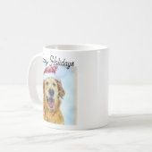 Golden Retriever Dog met kerstkerstkerstmanhoed Koffiemok (Voorkant links)