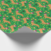 Golden Retriever Dog met Kerstmis met kerstmis Cadeaupapier (Hoek)